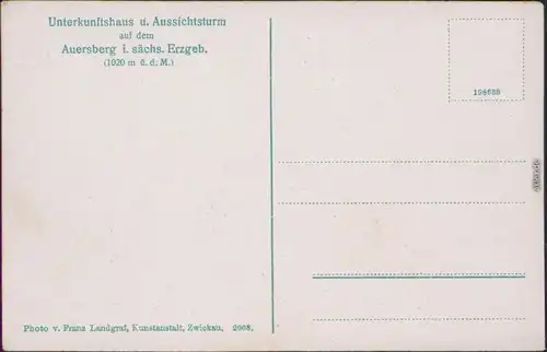 Eibenstock Aussichtsturm Auersberg und Unterkunftshaus 1914 