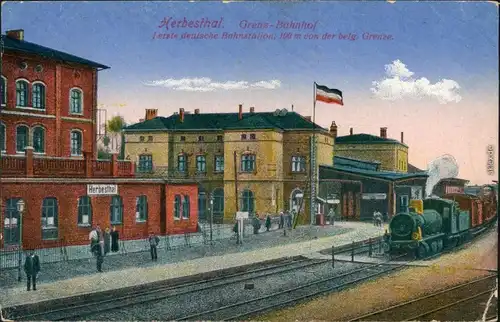 Herbesthal Lontzen Herbesthal Lontzen Bahnhof - Dampflok 1915