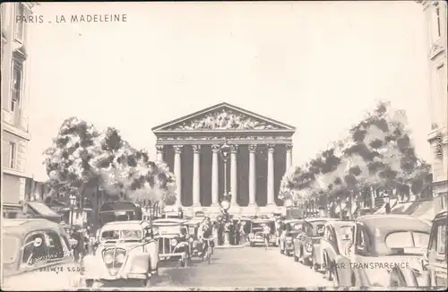 Paris La Madeleine  - siegnierte Künstlerkarte 1965 