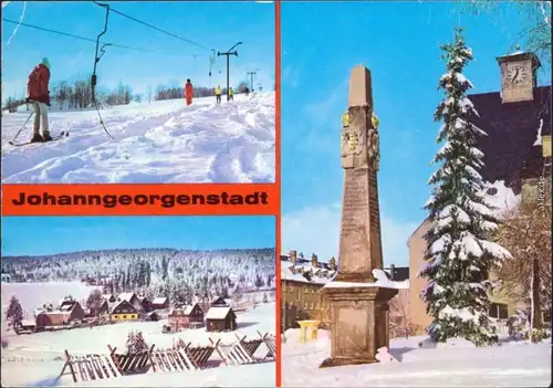 Johanngeorgenstadt Skilift, Ortsteil Steinbach, Postmeilensäule 1977