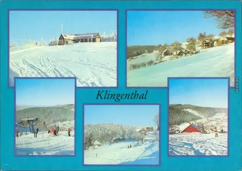Klingenthal Gasthaus, Überblick, verschieden Ansichten von der Piste 1981