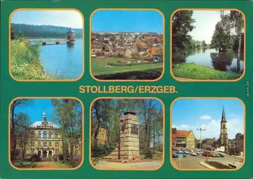 Stollberg (Erzgebirge)    Oberschule "Hans Beimler", VdN-Ehrenmal, Markt 1982