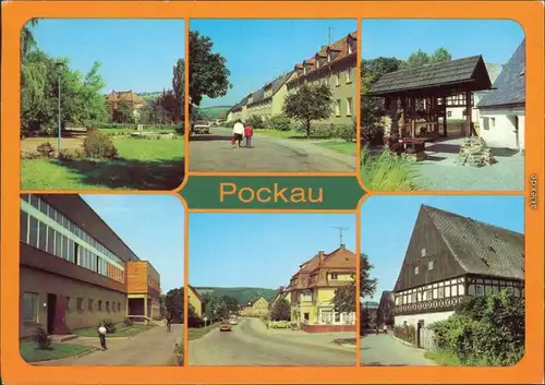 Pockau (Erzgebirge)  Max-Roscher-Straße, Oelmühle, GaststätteAmtsfischerei 1984