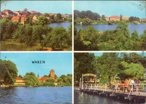 Waren (Müritz)  Tiefwarensee, 3. Blick von der Kietz-Brücke auf Waren  1971