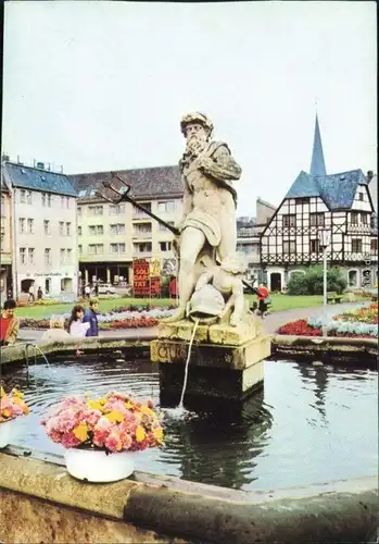 Weimar Altstadt, Neptunbrunnen Ansictskarte  1983