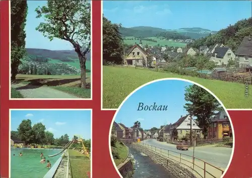 Bockau (Erzgebirge) Teilansichten (2), Freibad, Karl-Marx-Straße 1981