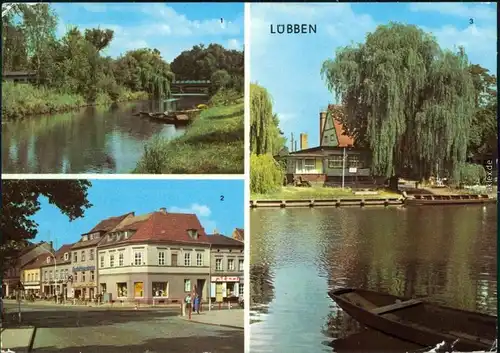 Ansichtskarte Lübben (Spreewald) Lubin  Spree, Breite Straße, Strandcafé 1980