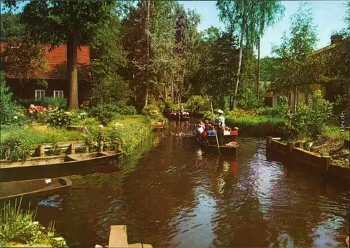 Lübbenau (Spreewald) Lubnjow Spreewaldkahn mit Gästendrauf 1975