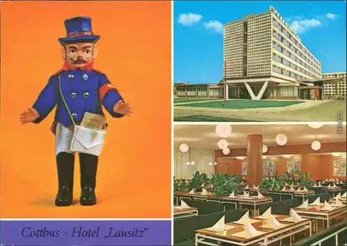 Cottbus   Hotel "Lausitz/Luzica" - Außen- Innen   Cottbuser Postkutscher 1980