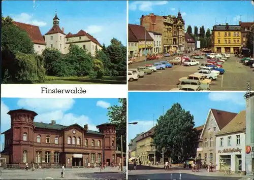 Finsterwalde Grabin Schloss, Markt, Bahnhof, Ernst-Thälmann-Straße 1979