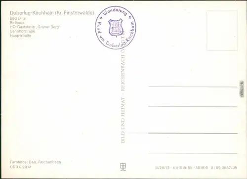 Doberlug-Kirchhain   Bad Erna, Rathaus, HO-Gaststätte "Grüner Berg", 1983