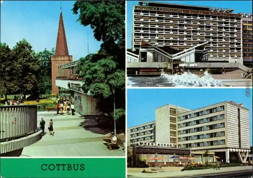 Cottbus Choćebuz HOG "Am Stadttor", Centrum-Warenhaus, Hotel "Lausitz" 1980