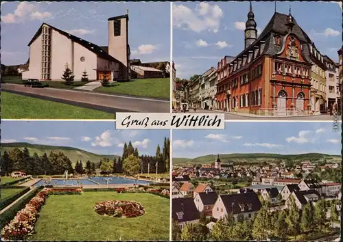 Wittlich Wengerohr 1. Kirche St. Bernhard 2. Rathaus 3. Schwimmbad  1962