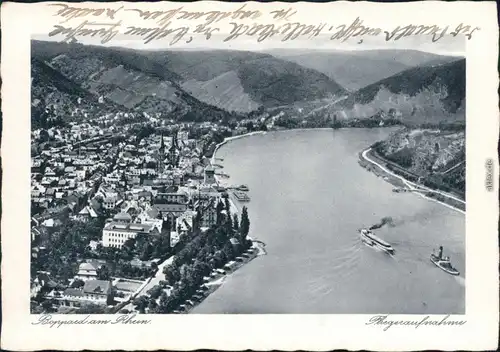 Boppard Luftbild Ansichtskarte 1953