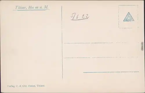 Titisee Blick über dn Titi-See Foto Ansichtskarte 1922