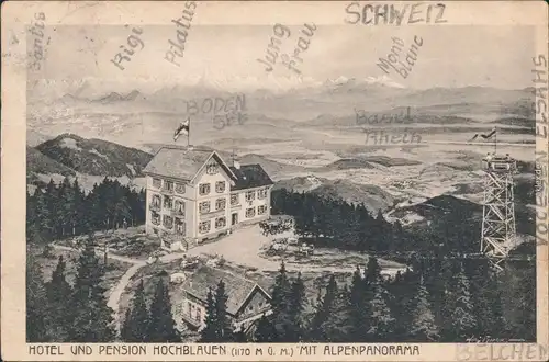Malsburg-Marzell Hotel und Pension Hochblauen Ansichtskarte  1921