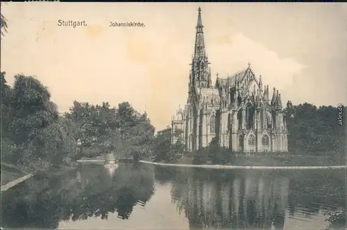 Stuttgart Johanniskirche Ansichtskarte  1913