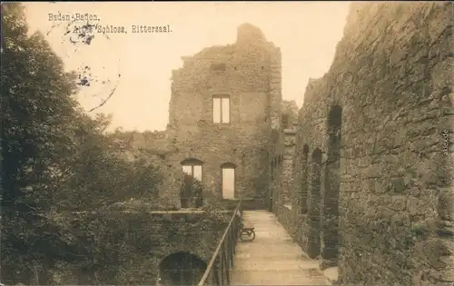 Baden-Baden Schloss Hohenbaden, Altes Schloss, Rittersaal 1903