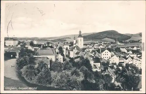 Regen Panorama bayrischer Wald Ansichtskarte 1933