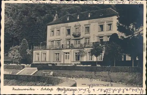 Badenweiler Hotel Schloss Hausbaden Ansichtskarte 1934