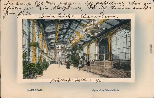Karlsbad Karlovy Vary Sprudel Wandelhalle 1910 Passepartout