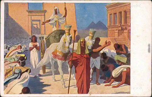Ansichtskarte Ansichtskarte Josephs Erhöung Bibel Szene, Künstlerkarte 1928