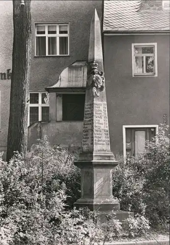 Wolkenstein Historische Postsäule Foto Ansichtskarte Erzgebirge 1983