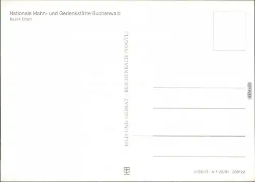 Ansichtskarte  Erfurt Internationale Mahn- und Gedenkstätte Buchenwald 1981