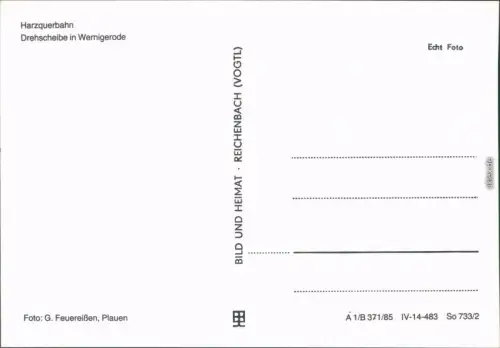 Wernigerode Harzquerbahn - Dampflokomotive Typ: 99 0246-1 -  1985