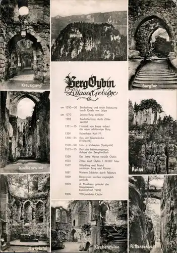 Oybin Berg   Kreuzgang, Überblick,   Kirchenruine, Runine, Sakristei  1960