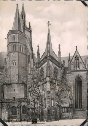 Erfurt Dom, Triangel Foto Ansichtskarte 1963