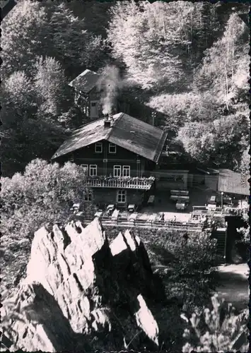 Schwarzburg Das Schweizerhaus im Schwarzatal (Thür. Wald) von Oben 1963