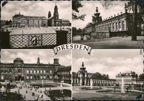 Altstadt Dresden Blick auf den Altmarkt und die Kreuzkirche,  1963
