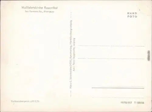 Ralbitz-Rosenthal Ralbicy-Róžant Kirche - Innenansicht - Altarraum 1959