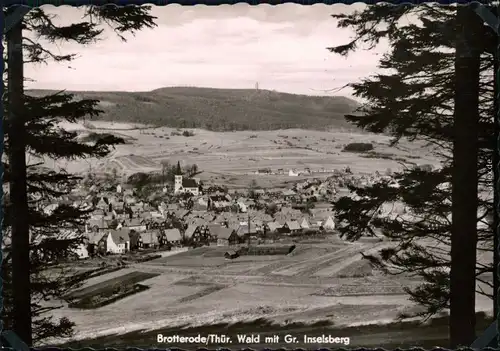 Brotterode Die Stadt mit Blick auf den Großen Inselberg 1962 