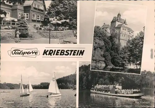 Kriebstein Großgaststätte -  Gästebereich, Burg   Talsperre  Segelbooten 1960