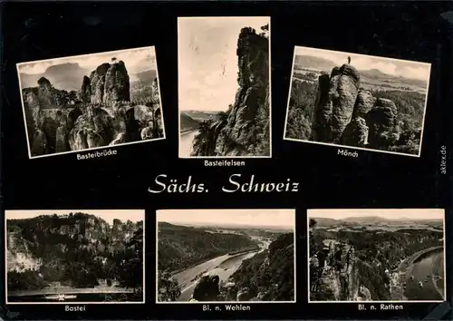 Rathen Verschiedene Ansichten von dem Basteifelsen (Sächsische Schweiz) 1963