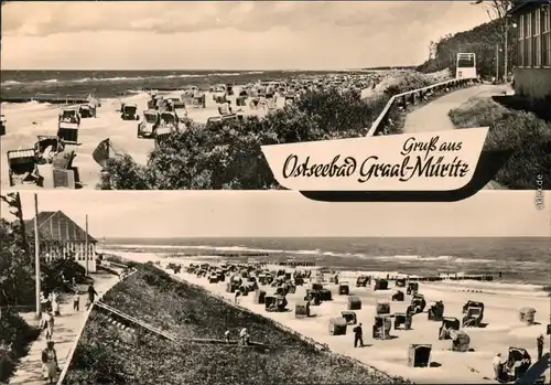 Graal-Müritz Strand-Ansichten mit Strandkörben Foto Ansichtskarte 1962