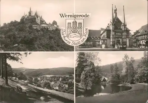 Wernigerode  der Stadt und von dem Umland mit Blick auf das Schloß 1974