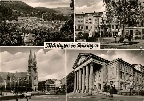 Meiningen Gesamtansicht, Heinrichsbrunnen, Platz der Republik und    1971