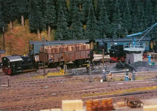 Schönheide (Erzgebirge) Modelleisenbahn: Rangierarbeiten in Schönheide Süd 1998