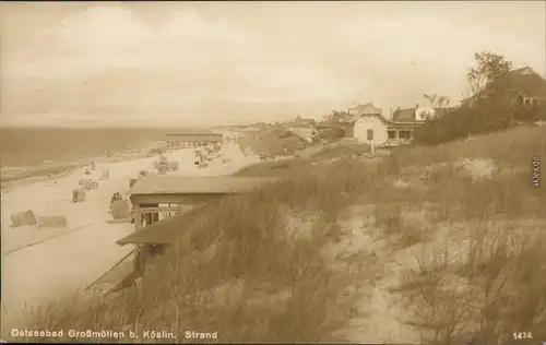 Großmöllen Mielno Strand und Strandhäuser b Köslin Koszalin 1930