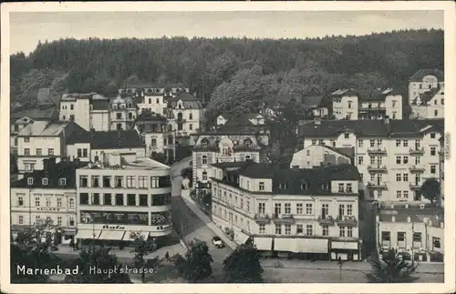 Marienbad Mariánské Lázně Hauptraße  - Geschäfte b Eger Cheb 
1938