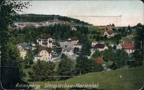 Schreiberhau Szklarska Poręba Blick auf Mariental 1913 Leporello