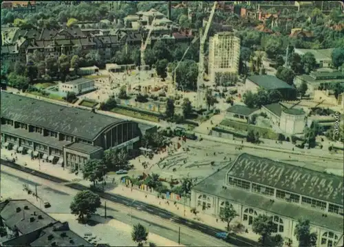 Posen Poznań Luftbild  - Bahnhof Baukräne Ansichtskarte 1965