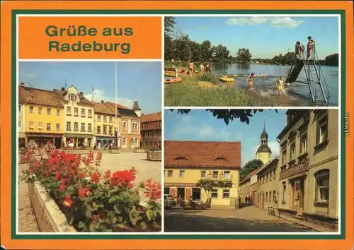 Radeburg Platz   8. Mai, Naherholungsgebiet  Röderstausee, Dresdner Straße 1987