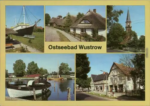 Wustrow  Ferienschiff "Stine" des VEB Plamag Plauen, Neue Straße, 1987