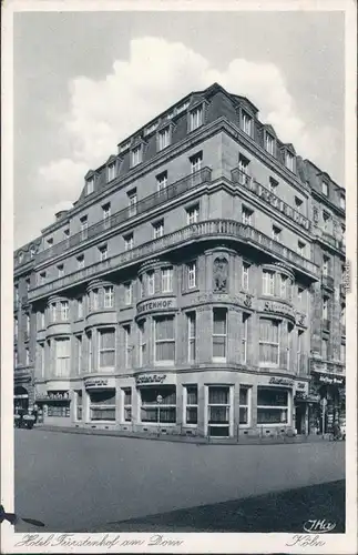Köln Coellen | Cöln Hotel Fürstenhof am Dom Ansichtskarte 1939
