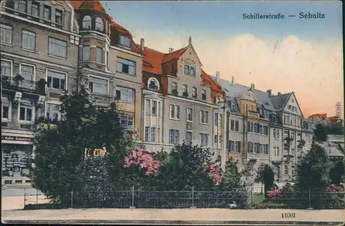 Sebnitz Schillerstraße Ansichtskarte 1922