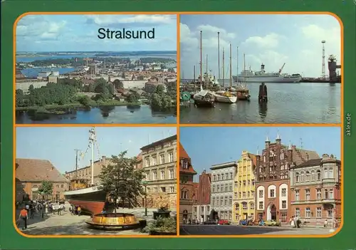 Stralsund   zum Dänholm  Hafen, 17-m-Kutter am Meeresmuseum Hafen 1987